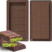 Tehttz 2Pcs Chocolate Bar Molds, Large and Thick Silicone Chocolate Moulds Break Apart Wax Melt Mold Non-Stick Chocolate Molds