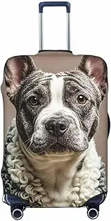 [STVYUKL] French Poodle (2) Luggage Cover Personalized Elastic Washable Suitcase Cover Luggage Protector Auti-Scratch Suitcase Case Protector Fits 18-32 Inch Luggage, Black, Small