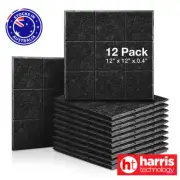 iDEER LIFE Acoustic Foam 12PCE Sound Absorbing Panels Wall Tiles Large Square