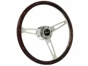 1969-89 Chevrolet Chevelle 6-Bolt Rivet Espresso Wood Steering Wheel Kit, Script (for: Chevrolet)