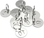 100pcs Stainless Steel Number Tags with Keyring, Metal Numbers Key Label Tags 1-100 Round Key Id for Keys Lockers Cabinet, Cattle Ear, 0.9