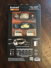 Bushnell 650LM Dual Power Rechargeable Headlamps 2-Pack #21314 BRAND NEW
