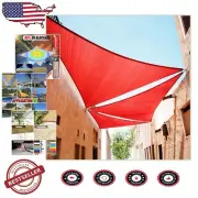 Durable 17'x17' Triangle Red Sun Shade Sail - Waterproof with 3-