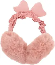 [FOMIYES] 1Pc Furry Winter Earmuff with Bow Knot Design Ear Cover for Women Stylish Warm Earmuffs for Cold Weather Outdoor Accessory to Prevent Frostbite