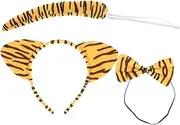 [TOVINANNA] 2set Animal Headband and Tail Costume Boy Girl Plush Hair Hoops for Parties Cosplay Birthdays and Holidays Accessories for Boys and Girls
