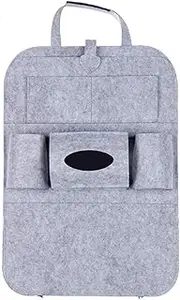 HTQZWHTQZW 1pc Elastic Felt Universal Car Back Seat Storage Bag Organizer - 6 Pockets Hanging Trunk Storage Bag Car Accessories (Color Name : Gray)
