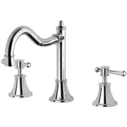 Phoenix Tapware NS104L CHR Nostalgia Lever Basin Set Shepherds Crook (Chrome)