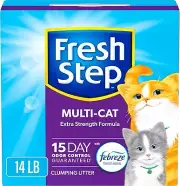Fresh Step Clumping Cat Litter, Multi-Cat Odor Control, 14 lbs