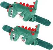 GARIOUANS 2Pcs Plush Dinosaur Slap Bracelets for Cute and Comfortable Slap Bracelets Adorable Plush Dinosaur Design present for Festivals and Parties