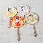Girls Chinese-style Handheld Mirror Emboss Makeup Mirror Travel Gifts