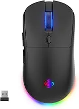 LORERAN Wireless Gaming Mouse, 3 Modes 4800 DPI Bluetooth/2.4G/Wired Mouse with Type-C Rchargeable Nano Receiver 6 DPI Levels, 6 Macro Buttons, RGB LED Backlit & Pro Software/Drive for PC/Mac/Laptop