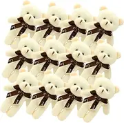 Kisangel 12pcs Stuffed Bear Keychain Pendants Cute Plush Bear Doll Charms for Bags Backpacks Handbags Adorable Decorations Present for Friends and Family