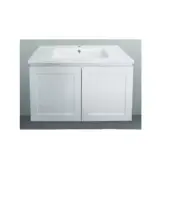 900*370mm Wall Hung Hampton Shaker Slim Narrow Bathroom Vanity Matt White W Top