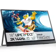 2K 144Hz 18" QHD Portable Gaming Monitor 100% DCI-P3 Gaming FreeSync HDR