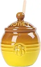 Pitycbo 300ml Honey Storage Pot with Dipper and Cover, Cookie Jar for Honey, Style A