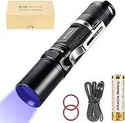 LIGHTFE UV303D UV Flashlight 365nm high Power Compact Model, can be Used for UV Glue Curing, pet Urine Stains, Stain ore Fluorescent Agent and Leak Detection, etc.