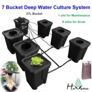HYDROPONIC 7x27L DWC System Deep Water Culture Grow In Water Plants Grow Faster