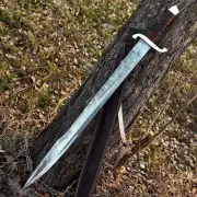 Handmade Damascus Steel Viking Sword Battle Ready Medieval Sword+Sheath.