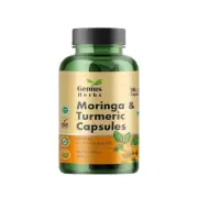 Genius Herbs Moringa Turmeric 500 mg 90 Capsules - Natural Detox Antioxidants