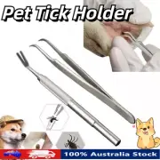 AU Pet Tick Remover Tool Stainless Steel Fleas Lice Tweezers Clip Set Cat Dog