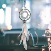 Dream Catcher Car Interior Rearview Mirror Hanging Decor Handmade Grids Nature F