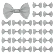 60-Pack Mini Craft Ribbon Bow 1.5x1 Inch for Craft DIY[Light Gray]