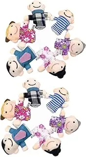 BESPORTBLE 2Sets Mini Finger Puppets Family Engaging Hand Puppets for Early Learning and Imaginative Role Play Kindergarten Home and Educational Settings