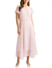 [David Lawrence] Brooke Silk Dress in Shell Pink