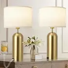 Gold Lamps Set of 2 Touch Control 3-Way Dimmable Bedside Nightstand Lamps Bedroo