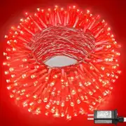 Red Christmas Lights Outdoor Indoor - 66ft 200 LED String Twinkle Tree Lights 8