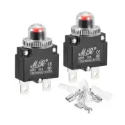 Circuit Overload Protector Kit 10A Push Button with Waterproof Caps 2 Set