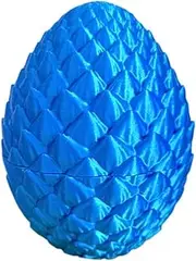 Flowersea 3D Print Dragon Egg Fillable Easter Eggs 3D Printed Metaliic Egg Box Empty (Glitter Sapphire Blue)