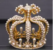 Exquisite Royal Queen Crown Baroque Imperial Pearl Crystal Princess Diadem Tiara