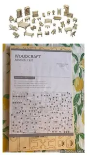 1991 Vintage 34pc Woodcraft Mini Furniture Assembly Kit- Factory Sealed NWT
