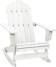 Garden Rocking Chair Wood White - Outdoor Patio Furniture for Lounge, Chairs, Balcony, Deck, Garden