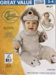 Rubies Opus SLOTH Plush Infant Costume Jumpsuit & Headpiece - Toddler Size 2-4