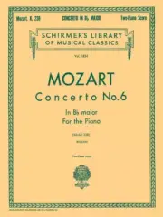 Mozart Concerto No. 6 in Bb K.238 Schirmer Piano Duet Sheet Music 050262130