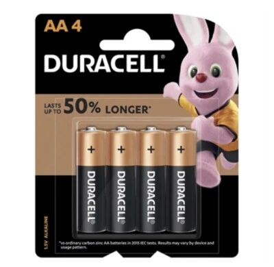 Duracell Coppertop AA4 Batteries - 4 Pack - Multi-purpose alkaline batteries
