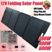 12V Solar Blanket Panel 300W 400W 600W Mat Mono Folding Power Kit 6M Cable USB