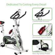 White Exercise Spin Bike Home Gym Workout Equipment Cycling Fitness Bicycle 6kg