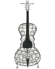 Peyton Lane Eclectic Cello Black Metal Standing Wine Rack