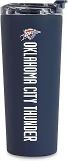 Rico Industries NBA Basketball Oklahoma City Thunder Navy 24oz Stainless Steel Tumbler with Lid and Dual Functioning Lid