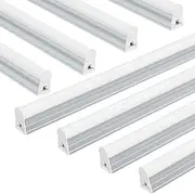8 Packs T5 LED Shop Light, 2FT 6500K (Super Bright White) 1500LM 10W, Linkable with Plug, LED Light Bar for Workshop, Warehouse, Basement - Plug and Play