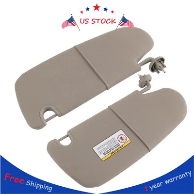 Driver & Passenger Side Sun Visor Tan Pair For 2002-2006 Dodge Ram 2500 3500