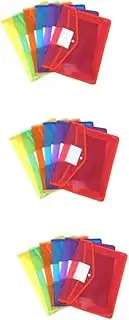 TEHAUX 3sets File Organizer with Plastic Envelopes A4 Document Folders Poly Snap Closure and Easy Access 6pcs*3