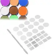 Colorful Metal Stickers Square Round Palette Stickers for Eyeshadow Makeup Set