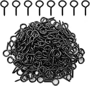 Black Eyes Screw Hooks 1 Inch Screw in Hooks Jewelry Metal Ring 150 PCS