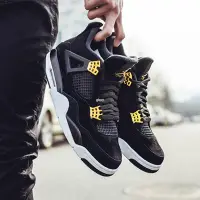 在飛比找蝦皮購物優惠-Air Jordan 4 Retro AJ4 黑金白 百搭 