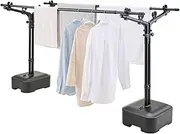 Tenma PSBK-13 Black Clothesline, Futon Dryer, Blow Stand, Outdoor, with Blow Stand