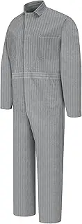 [Red Kap] Men's Snap Front Cotton Coverall, Oversized Fit, Long Sleeve